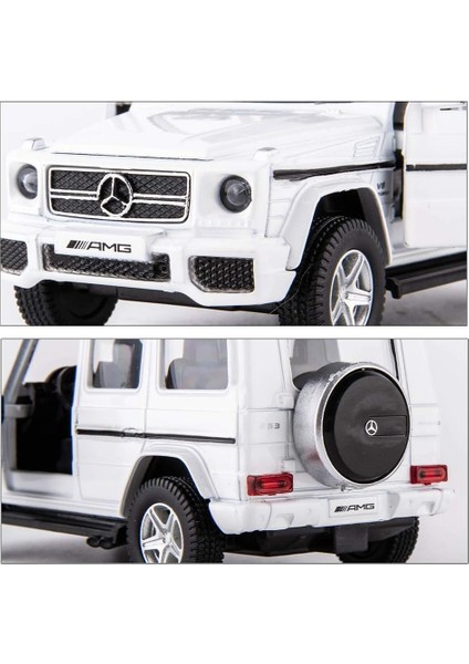 Tgrcm-Cz 1:36 Ölçekli Benz G63 Araba Modeli Çocuklar Için, Alaşım Geri Çekin G Vagon Araçlar Oyuncak Araba Bebekler Için Çocuk Erkek Kız Hediye (Beyaz) (Yurt Dışından)