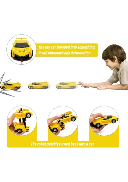 Dönüşen Oyuncak Araba - Robot Araba Oyuncak 2'si 1 Arada Deformasyon Arabası - Sürtünmeyle Çalışan Araba Kamyon Oyuncakları (Yurt Dışından)