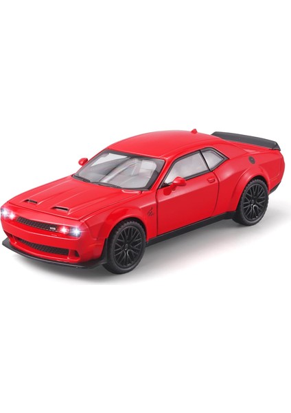 Çocuklar Için Oyuncak Arabalar 1/32 Dodge Challenger Hellcat Die Cast Metal Oyuncak Arabalar, Geri Çekilmiş Hellcat Arabaışıklı ve Müzikli Hellcat Oyuncak Araba Koleksiyon Model A (Yurt Dışından)