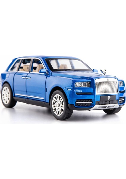 1/24 Ölçekli Rolls-Royce Cullinan Suv Model Araba Oyuncak, Çinko Alaşım Geri Çekin Döküm Oyuncak Arabalar Çocuklar Için Ses ve Işık ile Erkek Kız Hediye (Mavi) (Yurt Dışından)