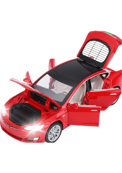Oyuncak Arabalar Model S Kapısı Açık Işık ve Ses ile Döküm Metal Model Arabalar Erkek ve Kız Çocuklar Için Geri Çekin Araba Oyuncakları 3-12 Yaş (Kırmızı) (Yurt Dışından)