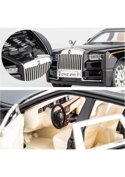 1/32 Rolls-Royce Phantom Model Araba, Çinko Alaşım Geri Çekin Oyuncak Araba Çocuklar Için Ses ve Işık ile Erkek Kız Hediye (Siyah) (Yurt Dışından) modelleri
