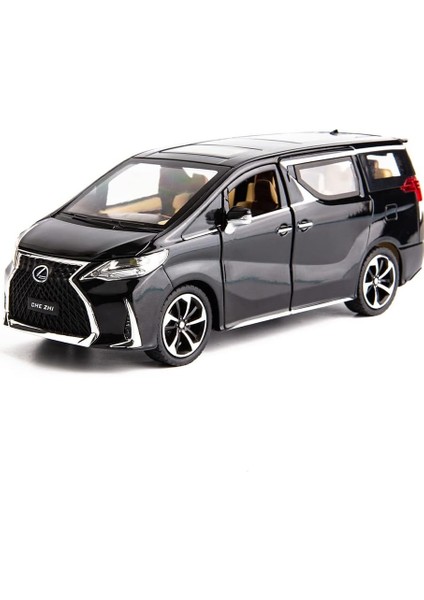 Model Araba 1/24 Lexus LM300 Alaşım Geri Çekin Metal Koleksiyon Oyuncak Araba Işık ve Ses ile Oyuncak Araç Kapısı Açılabilir (Yurt Dışından)