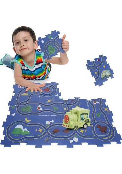 Puzzle Racer Çocuk Araba Pist Oyun Seti Yürüyor Yapboz Dıy Montaj Elektrikli Araba, Çocuk Eğitici Montessori Oyuncakları, Çocuklar Için Noel Çorabı Doldurucu Hediyesi 3+ (Yurt Dışından)
