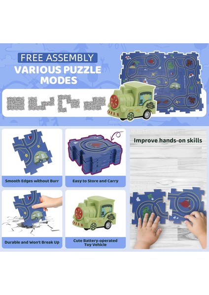 Puzzle Racer Çocuk Araba Pist Oyun Seti Yürüyor Yapboz Dıy Montaj Elektrikli Araba, Çocuk Eğitici Montessori Oyuncakları, Çocuklar Için Noel Çorabı Doldurucu Hediyesi 3+ (Yurt Dışından) fırsatları