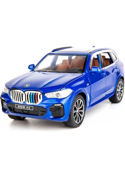 1:24 Bmw X5 Suv Model Araba Oyuncak Için Uyumlu, Çinko Alaşım Geri Çekin Oyuncak Araba Çocuklar Için Ses ve Işık ile Erkek Kız Hediye (Mavi) (Yurt Dışından)