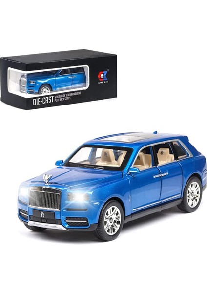 Zarif Araba Modeli 1/24 Rolls-Royce Cullınan Model Araba, Çinko Alaşımlı Geri Çekin Oyuncak Araba Çocuklar Için Ses ve Işık ile Erkek Kız Hediye. (Mavi-Cullınan) (Yurt Dışından)