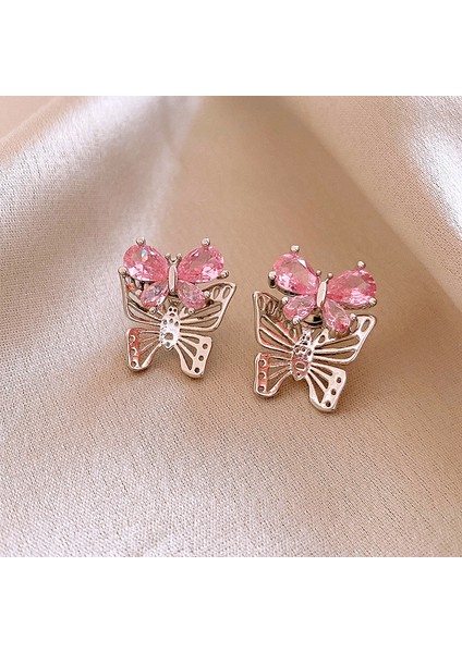 Pembe Zirkon Kelebek Küpe, Yaratıcı Tasarım Küpe (Yurt Dışından) fiyatları