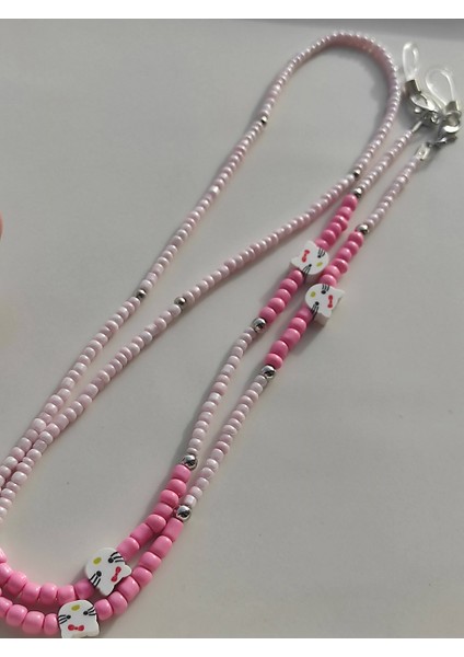 Amabel Jewelerys Hello Kitty Figürlü Kum Boncuk Kadın Gözlük Askısı