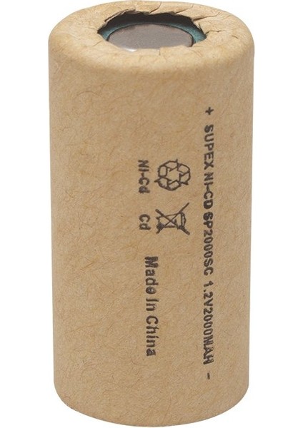 Supex 2000SC 1.2 Volt - 2000 Mah Nı-Cd Tekli Süpürge Pili
