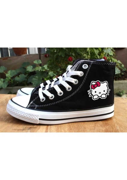 Hello Kitty Convers Baskılı Unisex Boğazlı Bağcıklı Ayakkabı