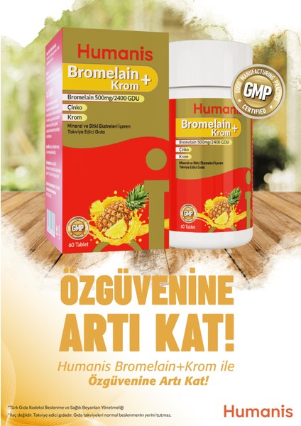 Bromelain+Krom, Çinko 60 Tablet fiyatları