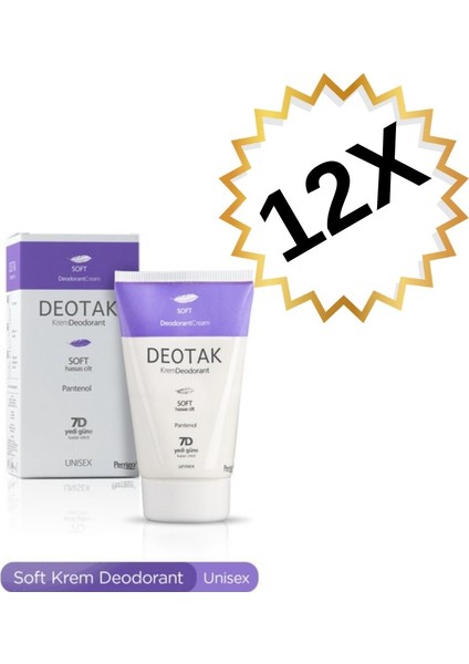 12 Adet Deotak Krem Deodorant Soft 35 ml