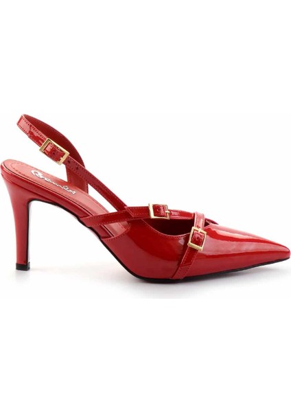 Kırmızı Rugan Kadın Klasik Topuklu Ayakkabı K01455018408