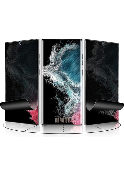 Samsung Galaxy S22 Ultra Kavisli Hayalet Ekran Koruyucu Nano Pet Film - Ultra Darbe Emici Etkin Koruma - Ekranı Tam Kaplar