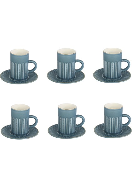 Porselen 6 Lı Double Kahve Fincan Seti