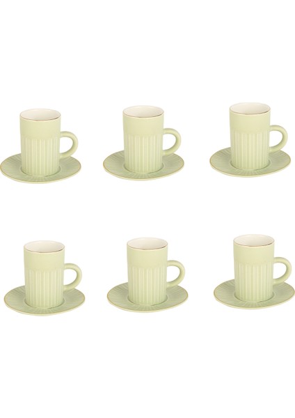 Porselen 6 Lı Double Kahve Fincan Seti