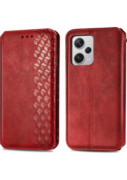 Xiaomi Redmi Note 12 Pro Plus 5g Eşkenar Dörtgen Baskı Deri Cüzdan Kapağı (Yurt Dışından)