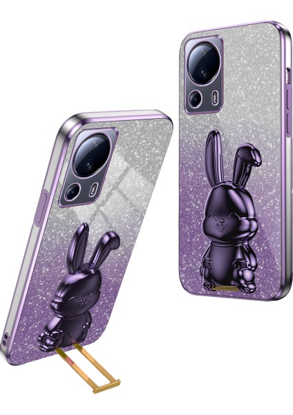 Xiaomi 13 Lite Glitter Tavşan Kickstand Telefon Kapağı (Yurt Dışından)