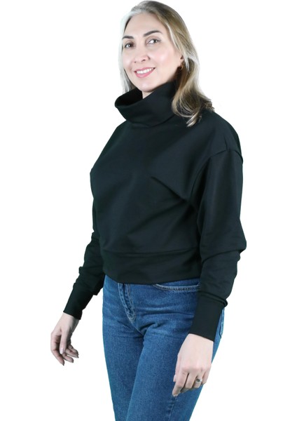 Kadın 2 Iplik Degaje Yaka Sweatshirt indirimleri