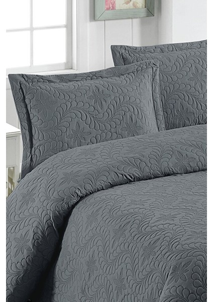Çift Kişilik Microfiber Kapitone Yatak Örtüsü Ivy Antrasit