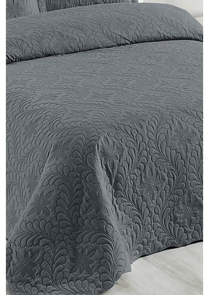 Çift Kişilik Microfiber Kapitone Yatak Örtüsü Ivy Antrasit