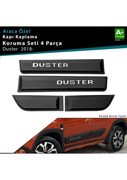 Dacia Duster 2 Kapı Koruma Seti Parlak Krom Yazılı 4 Prç 2018-2023 A+ Kalite