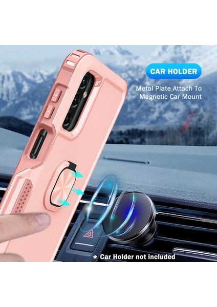 Samsung Galaxy A15 4g / 5g Pc+Silikon Düşmeyi Önleyici Kapak ve Dönebilen Halka Çubuğu (Yurt Dışından)