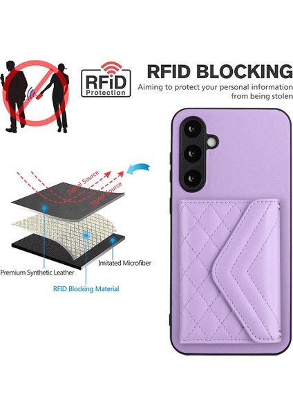 Samsung Galaxy S23 Fe Rfıd Engelleme Kılıfı Kart Çantası Kickstand Telefon Kapağı (Yurt Dışından) modelleri