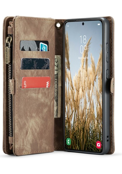 Samsung Galaxy S24 Plus Çıkarılabilir Deri Fermuar Cüzdan Telefon Kapağı (Yurt Dışından) modelleri