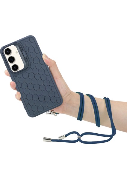 Samsung Galaxy S24 Plus Manyetik Lens Çerçevesi Kickstand Tpu Kapaklı Kordon (Yurt Dışından)