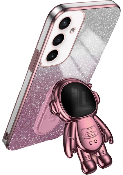 Samsung Galaxy S23 Fe Galvanik Pc + Tpu Telefon Koruma Kılıfı Astronot Kickstand Kapak (Yurt Dışından)