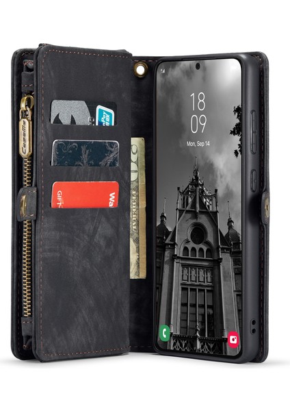 Samsung Galaxy S24 Plus Çıkarılabilir Deri Fermuar Cüzdan Telefon Kapağı (Yurt Dışından) modelleri