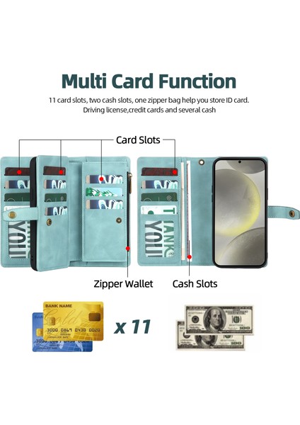 Samsung Galaxy S24 Plus 2'si 1 Arada Manyetik Çıkarılabilir Cüzdan Pu Deri Telefon Kapağı (Yurt Dışından)