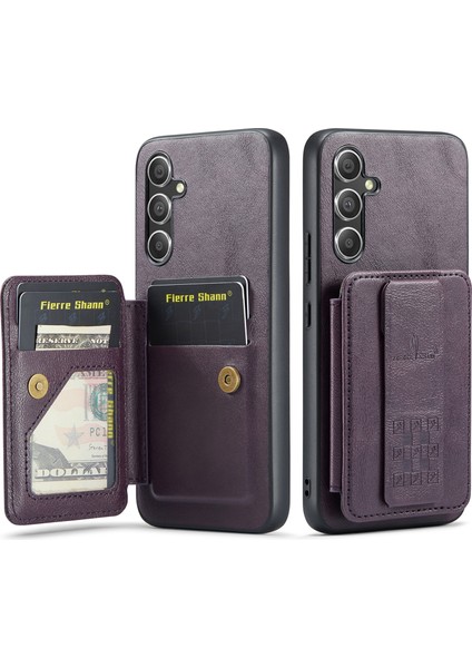 Samsung Galaxy S24 Plus Deri Kaplamalı Tpu Kart Tutucu Telefon Kapağı (Yurt Dışından)
