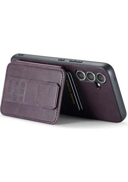 Samsung Galaxy S24 Plus Deri Kaplamalı Tpu Kart Tutucu Telefon Kapağı (Yurt Dışından)