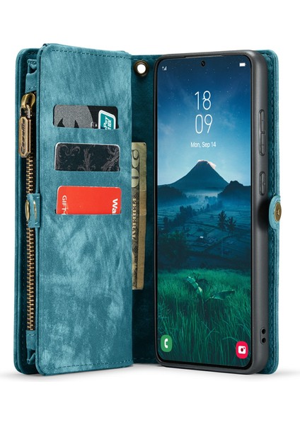 Samsung Galaxy S24 Plus Çıkarılabilir Deri Fermuar Cüzdan Telefon Kapağı (Yurt Dışından)