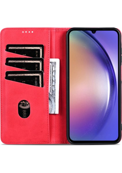 Samsung Galaxy A25 5g Pu Deri Kılıf Telefon Cüzdan Kapağı (Yurt Dışından)