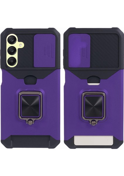 Samsung Galaxy A25 5g Kart Tutucu Pc + Tpu Telefon Kickstand Kapağı (Yurt Dışından)