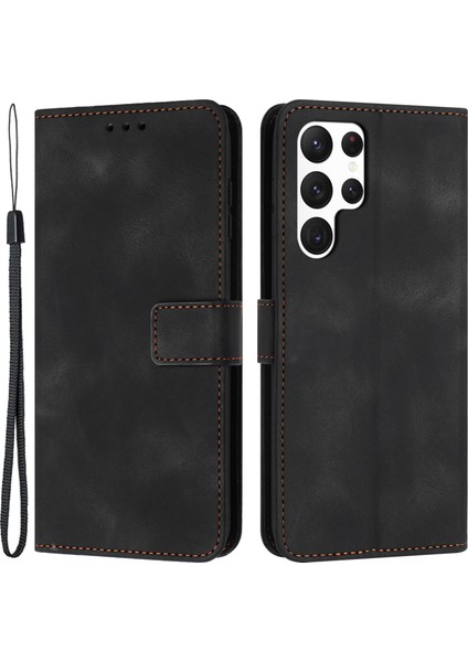 Samsung Galaxy S23 Ultra Cüzdan Pu Deri Cilt Dokunmatik Duygu Telefon Kapağı (Yurt Dışından)