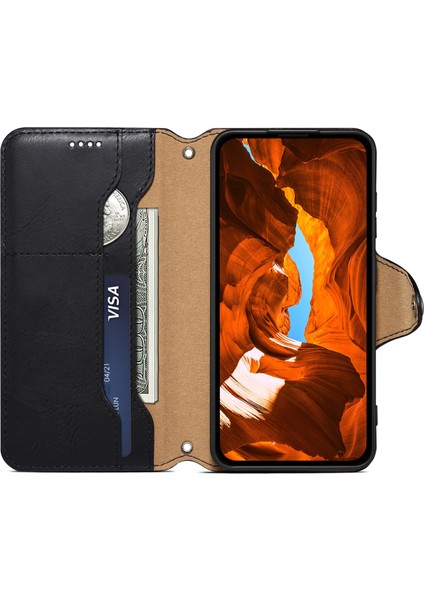 Samsung Galaxy A31 Sığır Derisi Doku Pu Deri Folyo Flip Cüzdan Kapağı (Yurt Dışından)