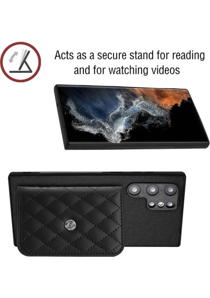 Samsung Galaxy S22 Ultra 5g Kart Çantası Kickstand Telefon Kapağı (Yurt Dışından)