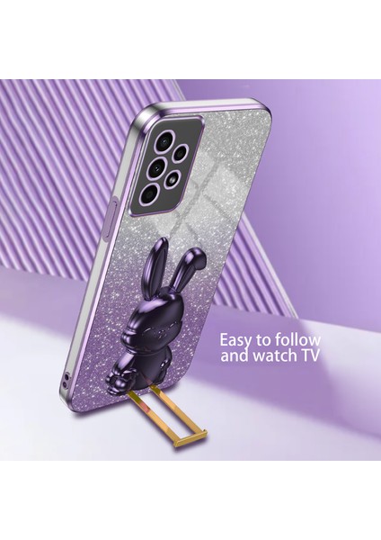Samsung Galaxy A13 Çizilmez Elektro Kaplama Pc + Tpu Telefon Kılıfı, Kickstand'lı (Yurt Dışından) modelleri