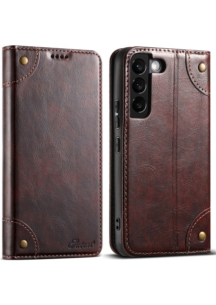 Samsung Galaxy S22 5g Pu Deri + Tpu Cüzdan Telefon Kabuğu Çizilmez Kılıf (Yurt Dışından)