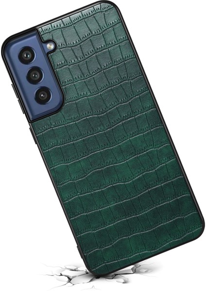 Samsung Galaxy S21 Fe 5gs Timsah Dokulu Deri Kaplı Hibrit Telefon Kılıfı (Yurt Dışından)