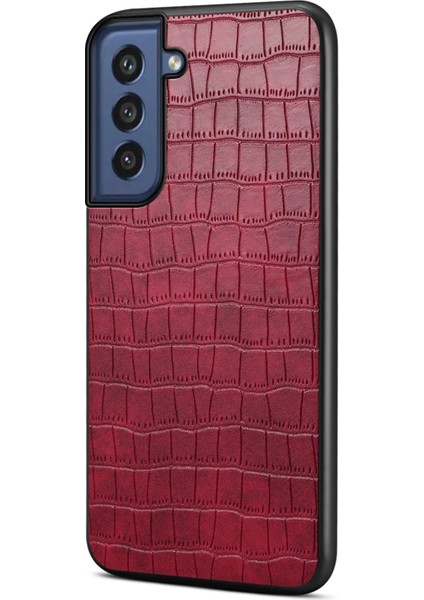 Samsung Galaxy S21 Fe 5gs Timsah Dokulu Deri Kaplı Hibrit Telefon Kılıfı (Yurt Dışından)
