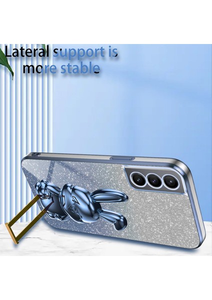 Samsung Galaxy S21 Fe 5g Parıltılı Kapak ve Destek Çubuğu (Yurt Dışından)