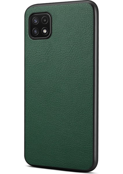 Samsung Galaxy A22 5g Pu Deri Parmak Izine Dayanıklı Arka Kapak (Yurt Dışından)