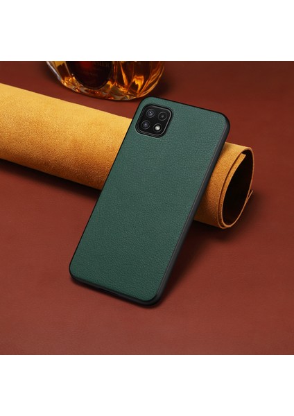 Samsung Galaxy A22 5g Pu Deri Parmak Izine Dayanıklı Arka Kapak (Yurt Dışından)