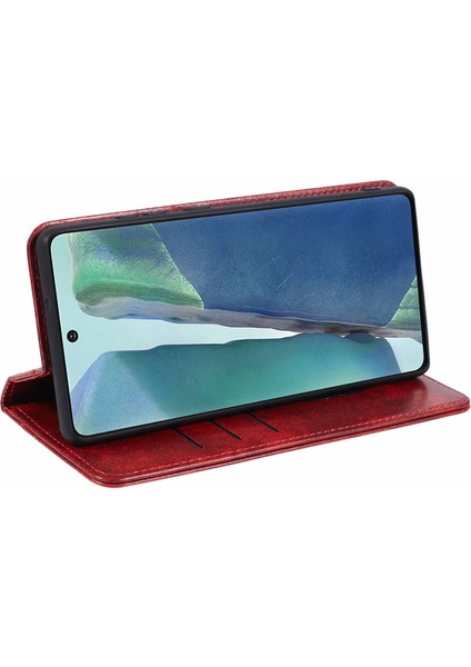 Samsung Galaxy NOTE20 Pu Deri Kapak Standı Cüzdan Telefon Kabuğu (Yurt Dışından)